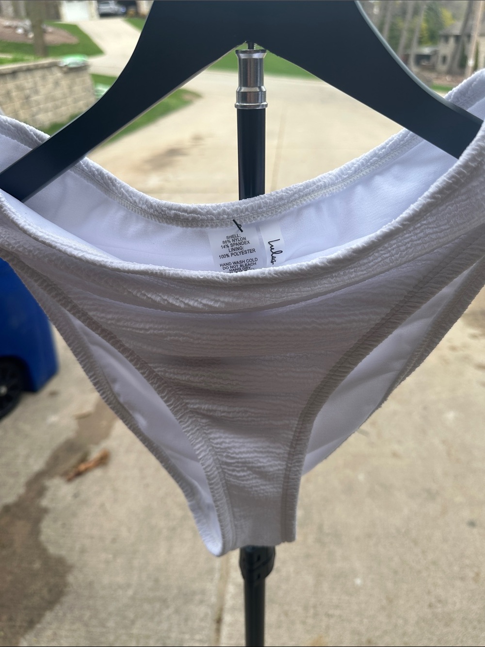 Lulu's White Textured High-Cut Bikini Bottom